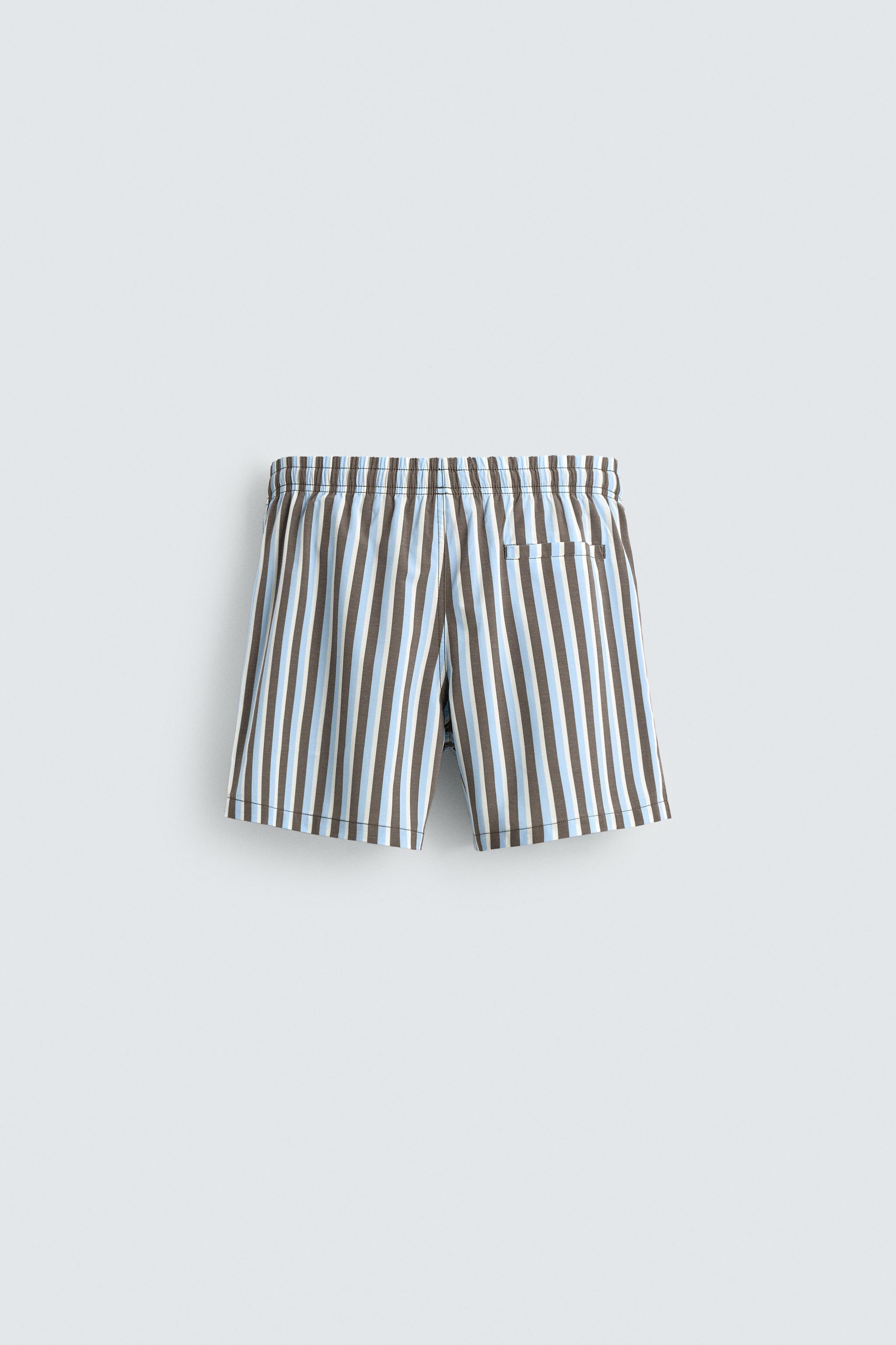 MAILLOT DE BAIN MI-LONG À RAYURES